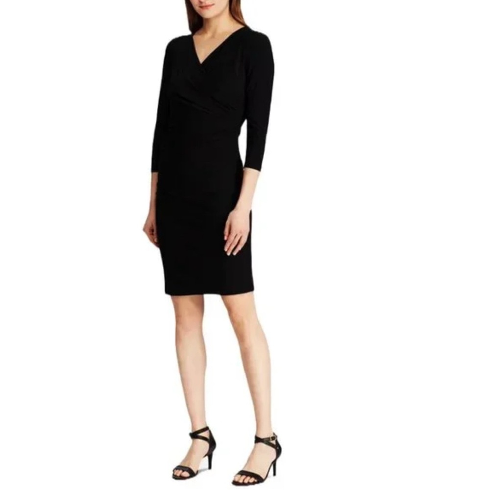 Ralph Lauren Cowl Neck Black Stretch Jersey Dress in Women’s Sz 2 NWOT